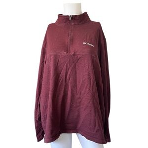 Columbia Maroon Pullover Long Sleeve Quarter Zip Lightweight Omni-Wick Size XL